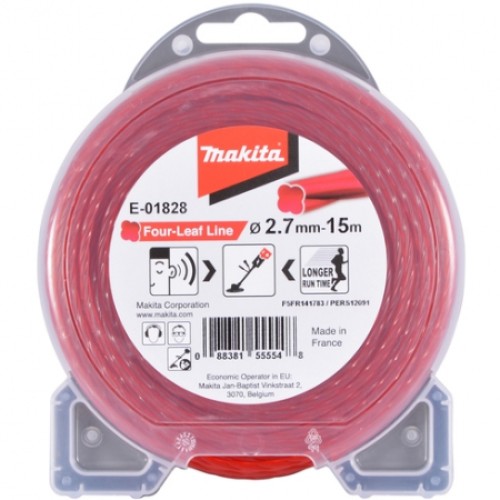 Леска бесшумная спиральная Клевер, 2.7 мм, 15 м Makita E-01828