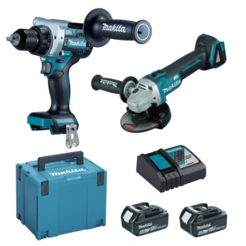 Набор аккумуляторного инструмента Makita DLX2430TJ (ушм, дрель)