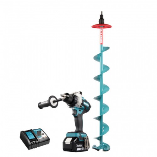 Дрель-шуруповерт Makita DDF486Z + ледобур(P-81072) + акб BL1850B + зарядное устройство