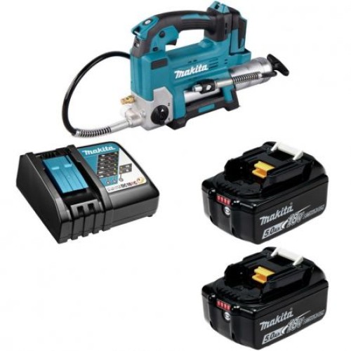 Аккумуляторный шприц для смазки Makita DGP180Z + батарея BL1850B 2шт + зарядка DC18RC Аккумуляторный шприц для смазки Makita DGP180Z + батарея BL1850B 2шт + зарядка DC18RC