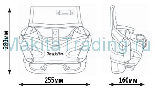 размеры сумки макита p-71722