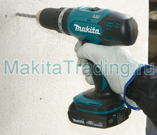 сверление аккумуляторной ударной дрелью makita bhp453