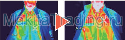 через 15 минут после включения куртки макита dcj200