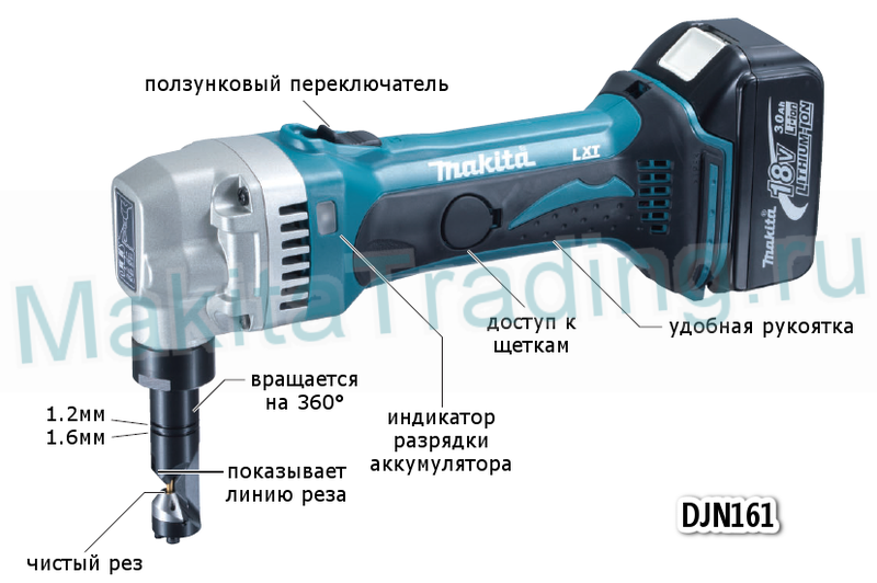 преимущества вырубных аккумуляторных ножниц макита djn161
